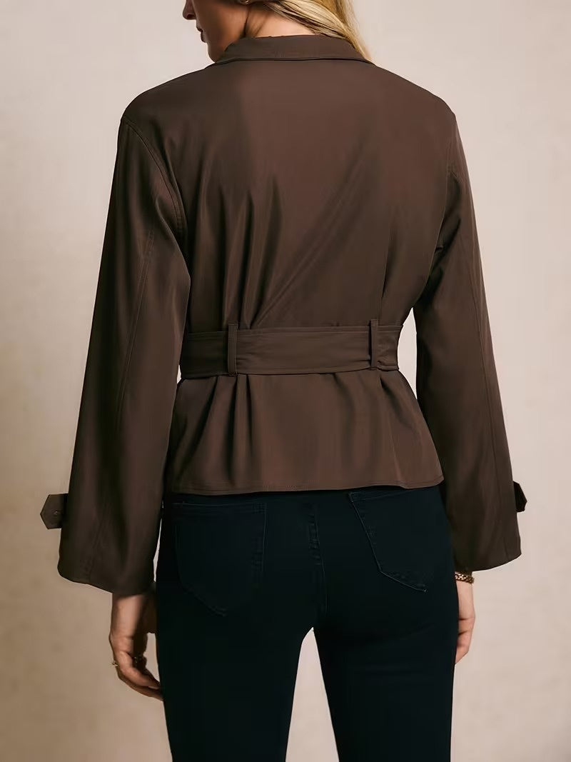 Damska Krótka Kurtka Zapinana Na Guziki