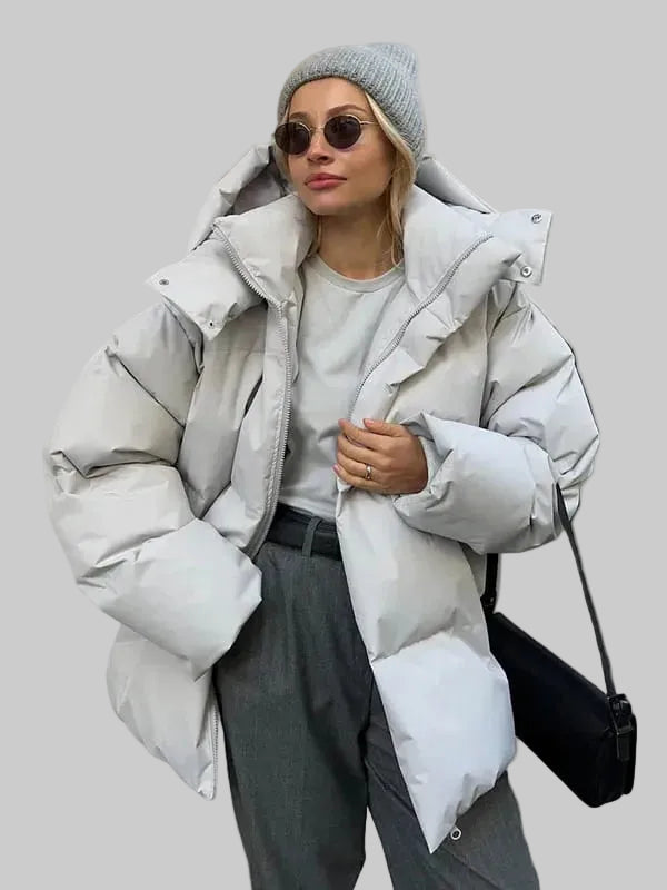 Damska Kurtka Puchowa Zimowa z Kapturem