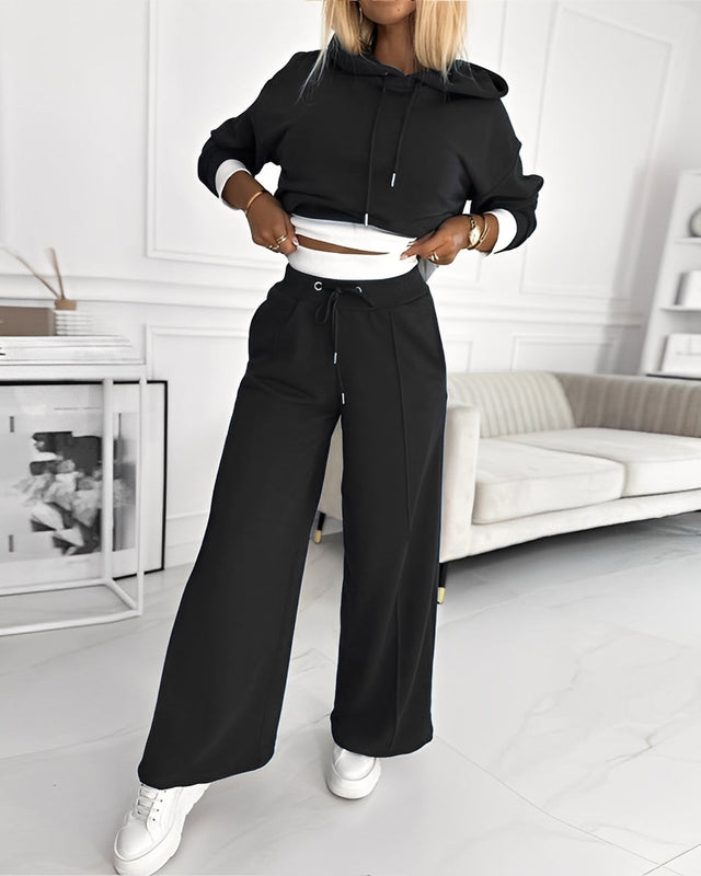 Damski komplet dresowy z kapturem i spodniami typu joggers