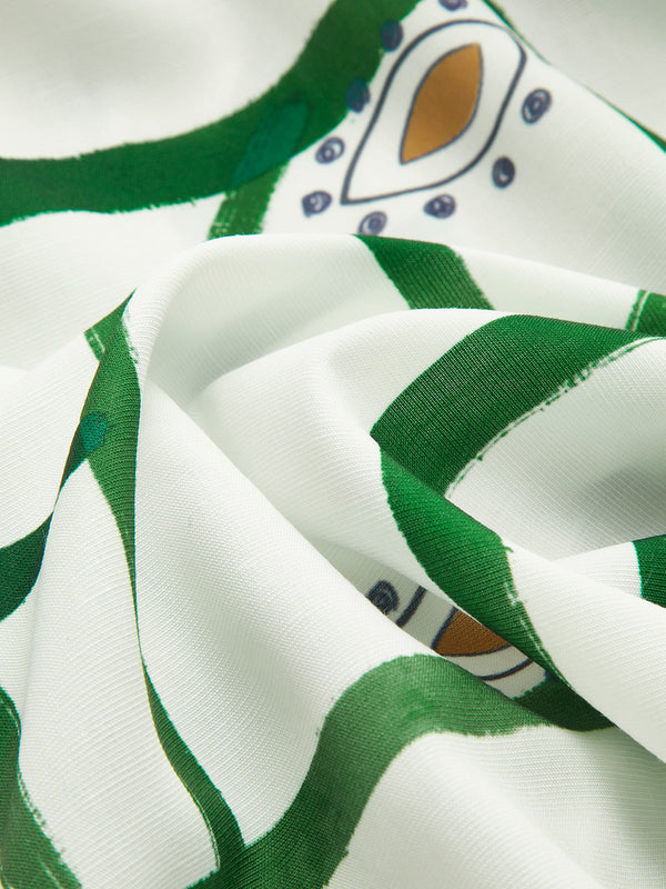 Damski Komplet Koszula i Szorty z Wzorem Geometrycznym