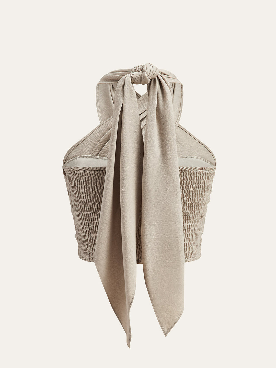 Damski Krótki Top typu Halter z Krzyżowanym Przodem i Odkrytymi Plecami