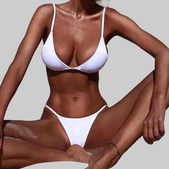 Damskie bikini trójkątne z wiązaniem na szyi