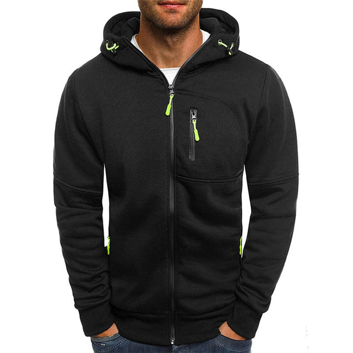 Męska Bluza z Kapturem i Pełnym Zamkiem Błyskawicznym