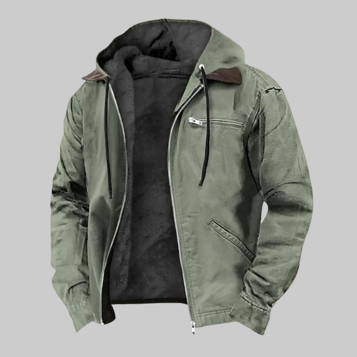 Męska kurtka bomber z kapturem i kieszeniami
