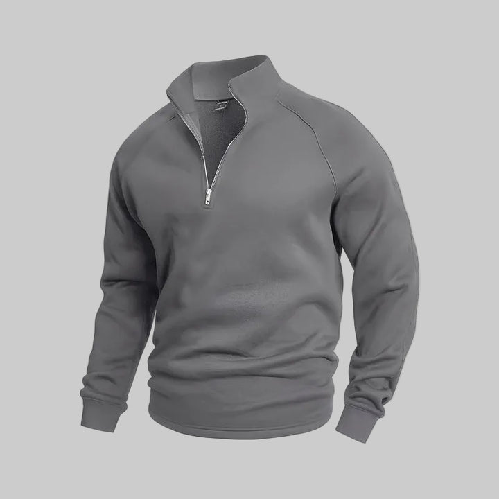 Męski Sweter z Zamkiem Błyskawicznym i Stojącym Kołnierzem