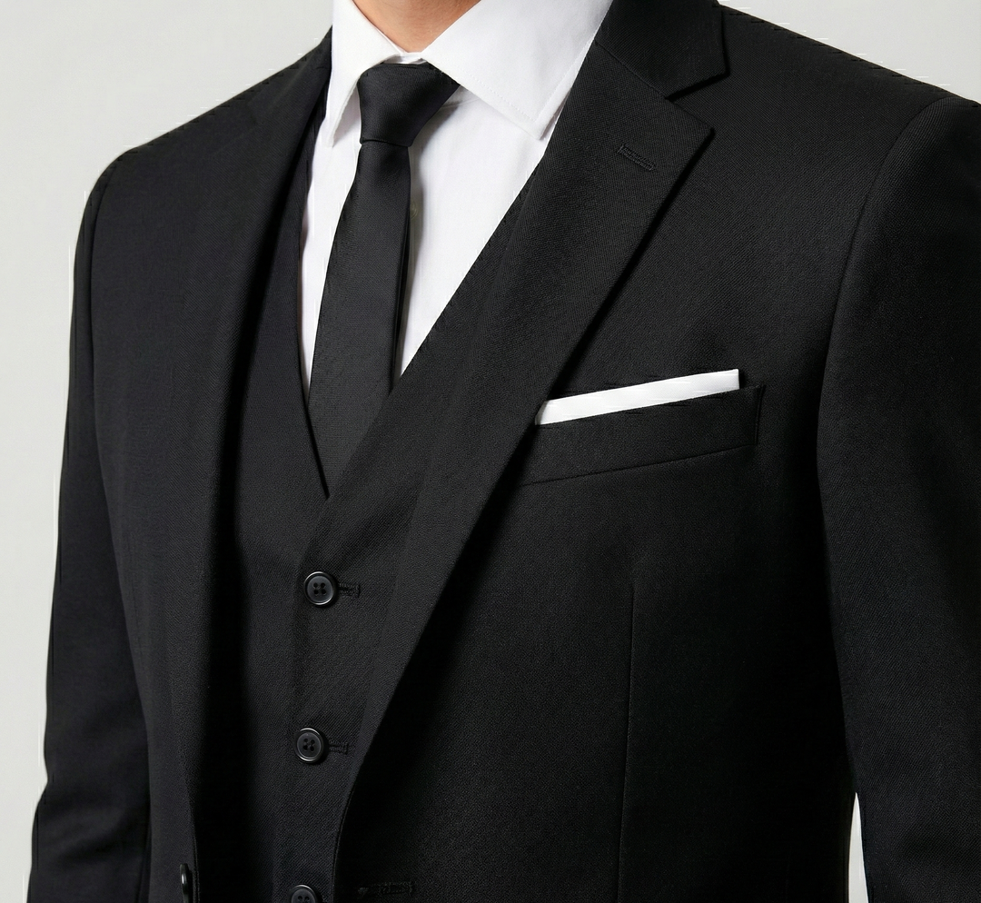 Męski Trzyczęściowy Garnitur z Marynarką Kamizelką i Spodniami