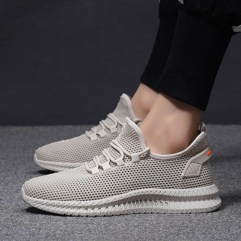 Męskie sneakersy sportowe z siateczką i elastyczną podeszwą
